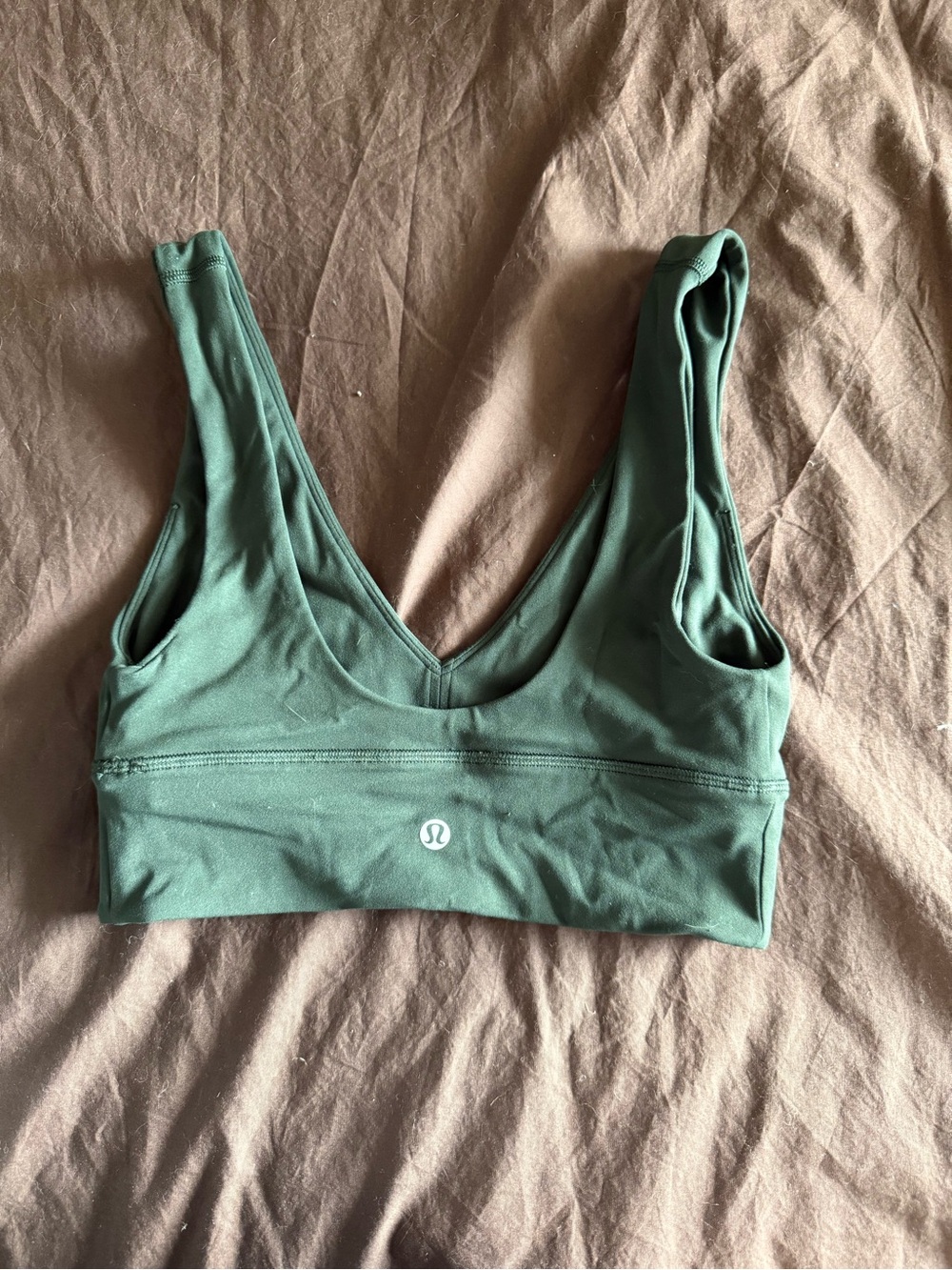 lululemon deep green V‑neck Scoop‑Back Sports Bra size 4
